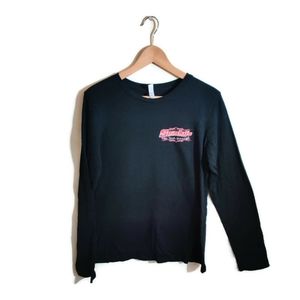 BELLA MISSY Black & Red Long Sleeve "Sparky's Hot Rod Garage" Graphic T-Shirt L